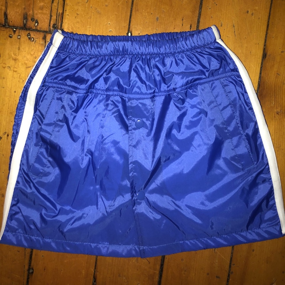 Purple parachute fabric mini skirt